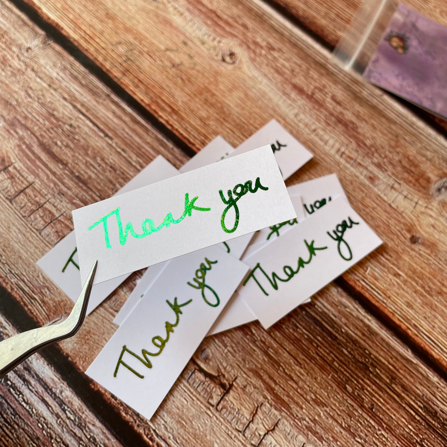 10 pcs Handwritten 'Thank You' Coloured Foiled Sentiments