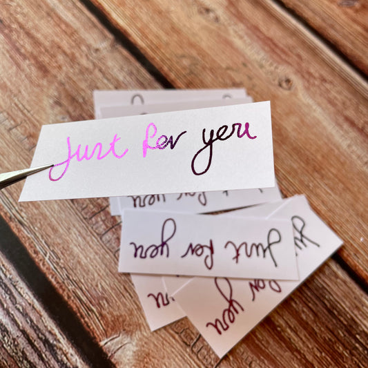 10 pcs Handwritten 'Just For You' coloured Foiled sentiments