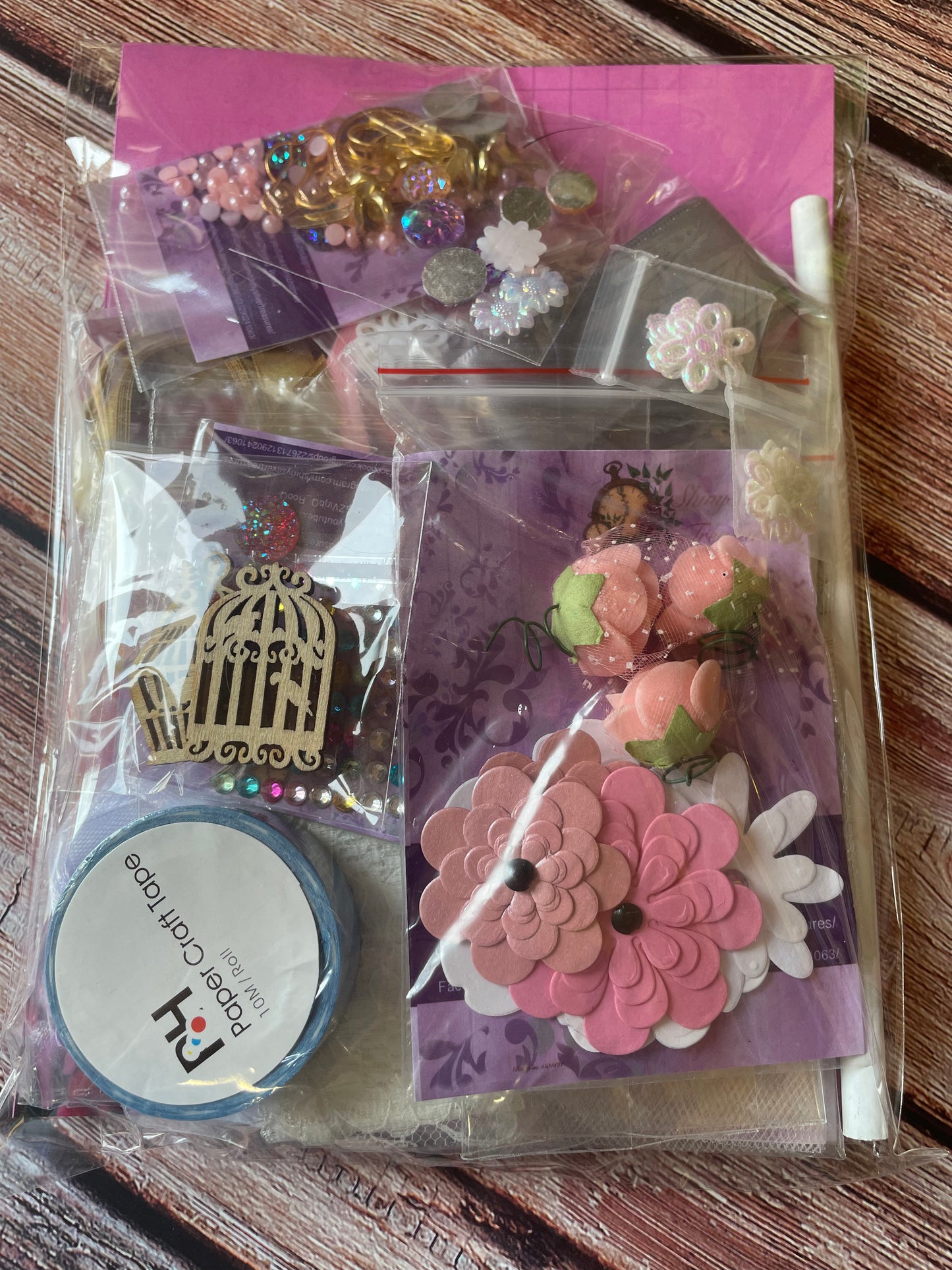 Embellishment Trim Washi and Wooden Goodie Bag