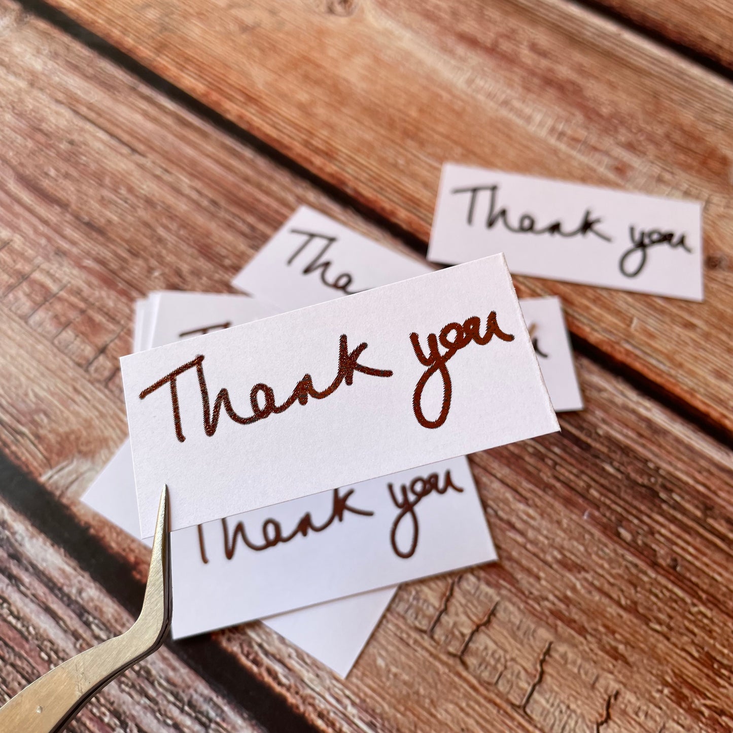 10 pcs Handwritten 'Thank You' Coloured Foiled Sentiments