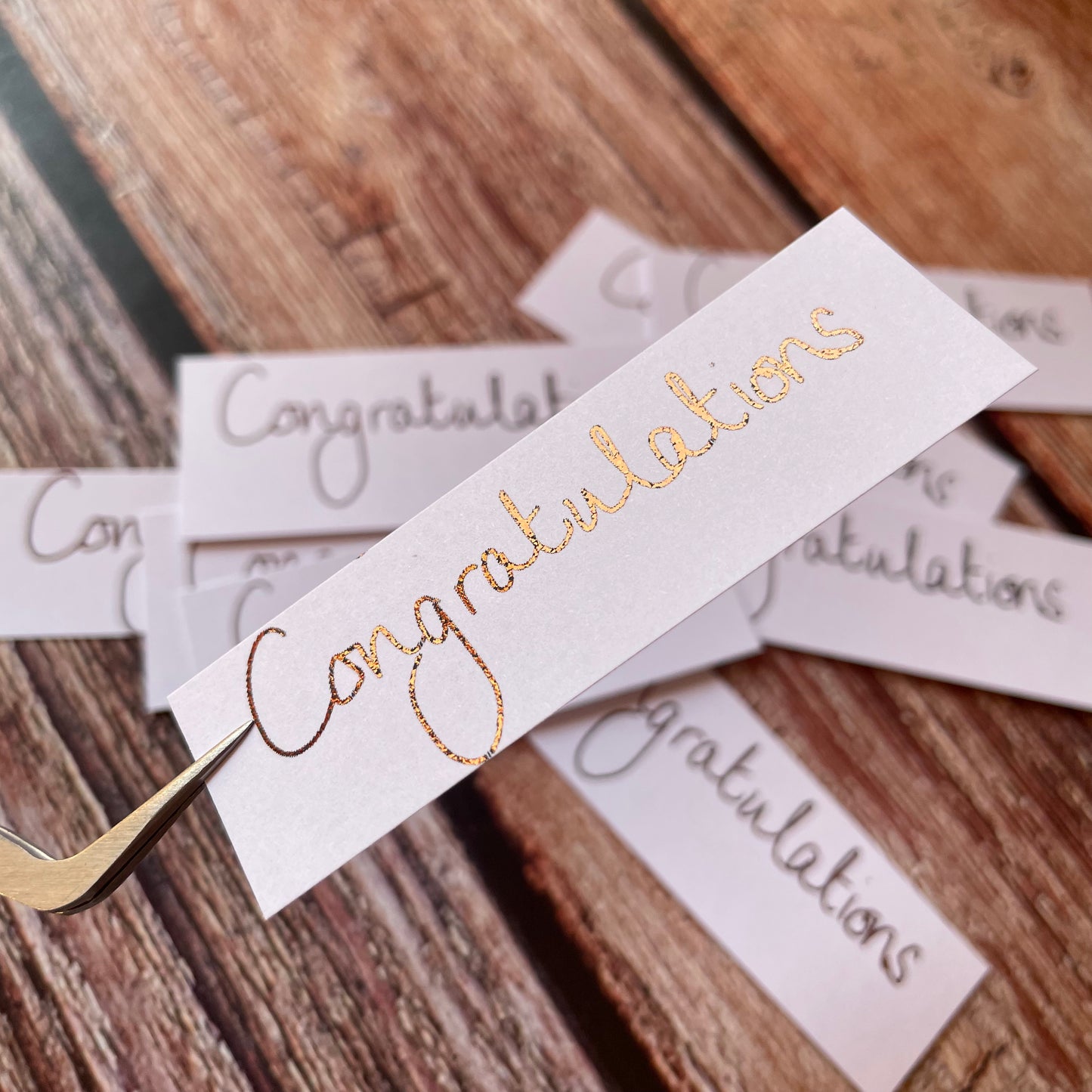 10 pcs Handwritten 'Congratulations' Coloured Foiled Sentiments