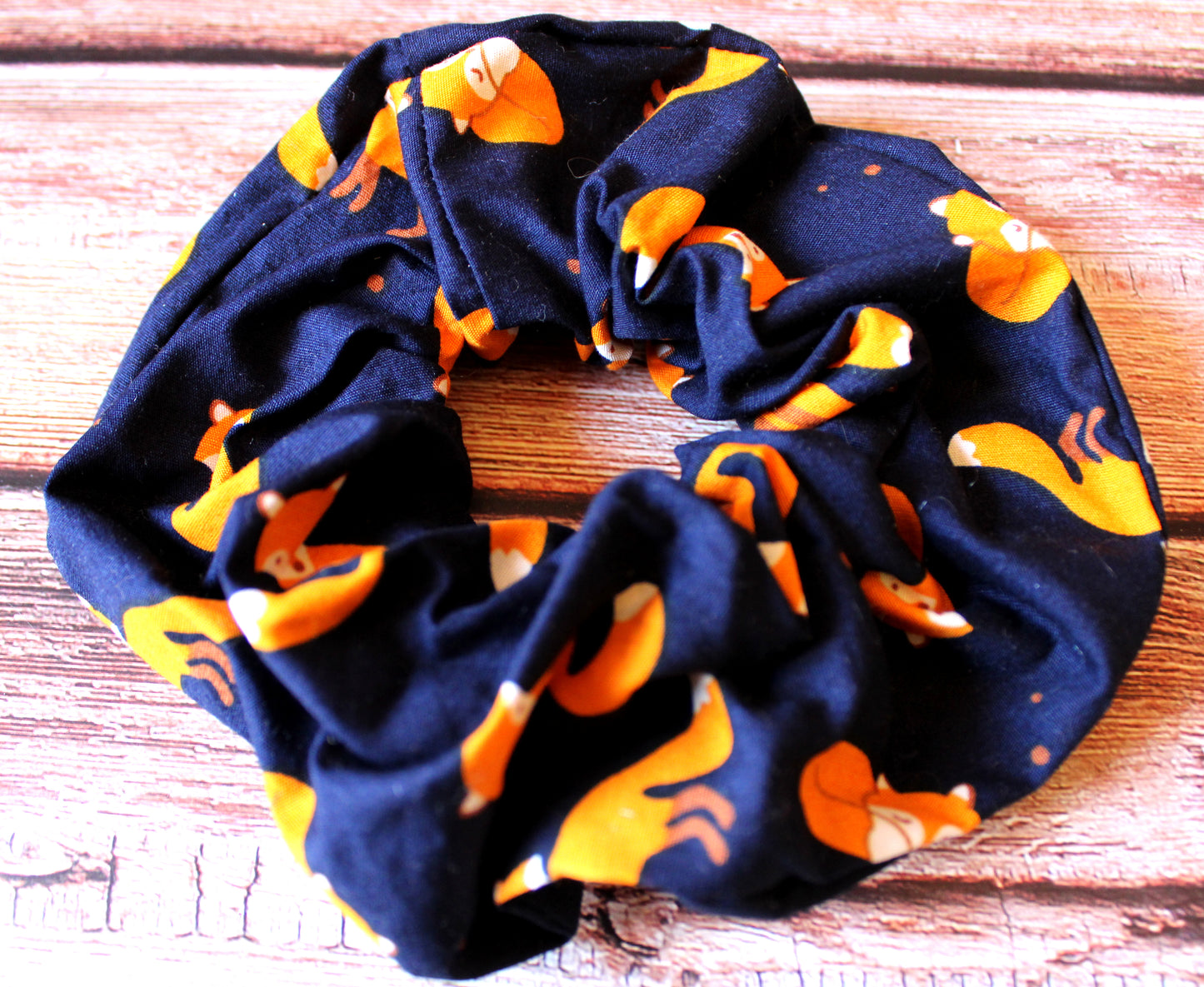 Regular Navy Fox Scrunchie