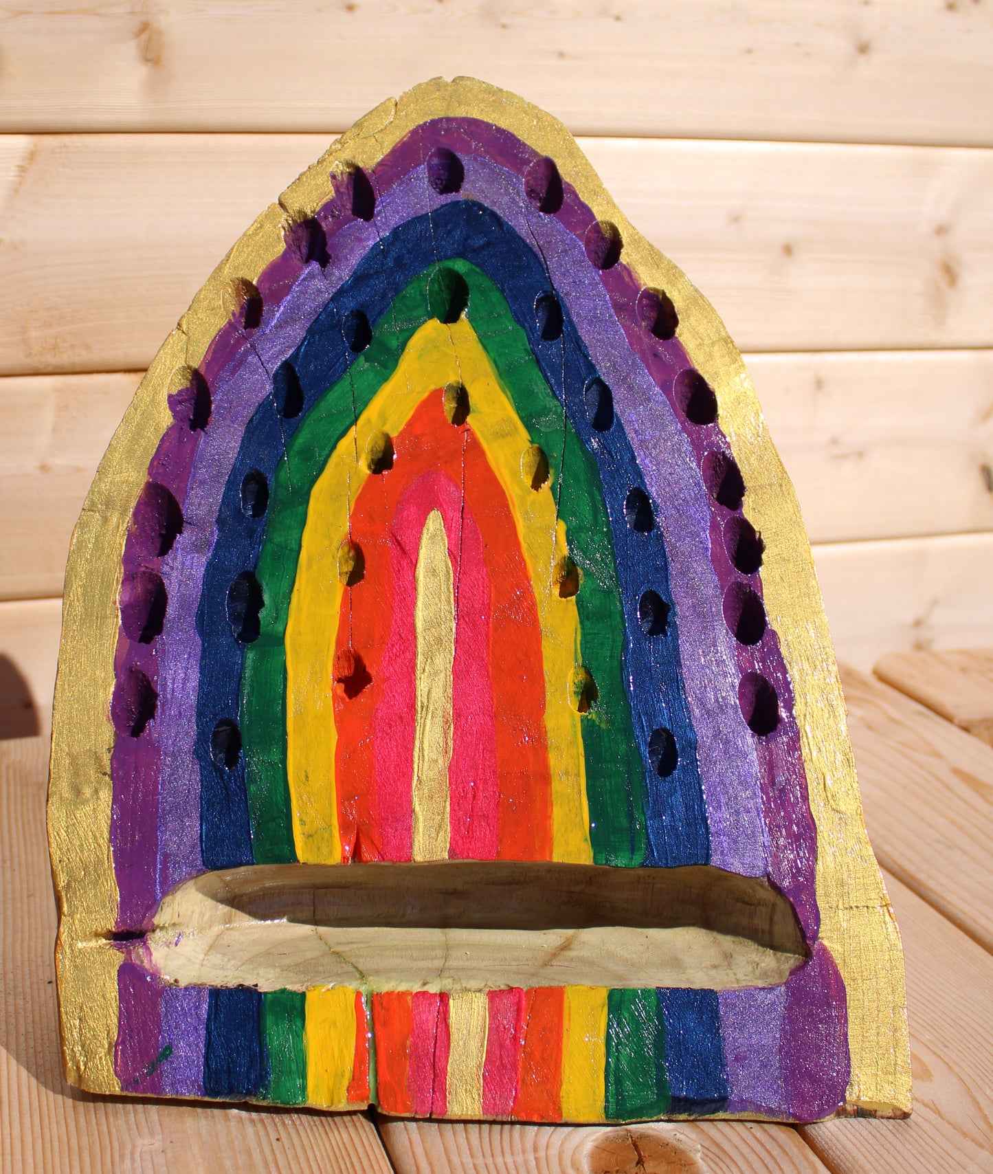 Large Wooden Rainbow desk tidy