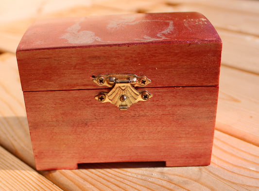 Small Red Wooden Rectangle Gift Box