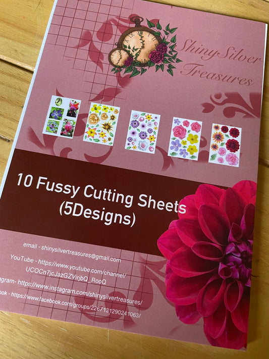 Floral treasures A5 10 fussy cutting sheets florals toppers