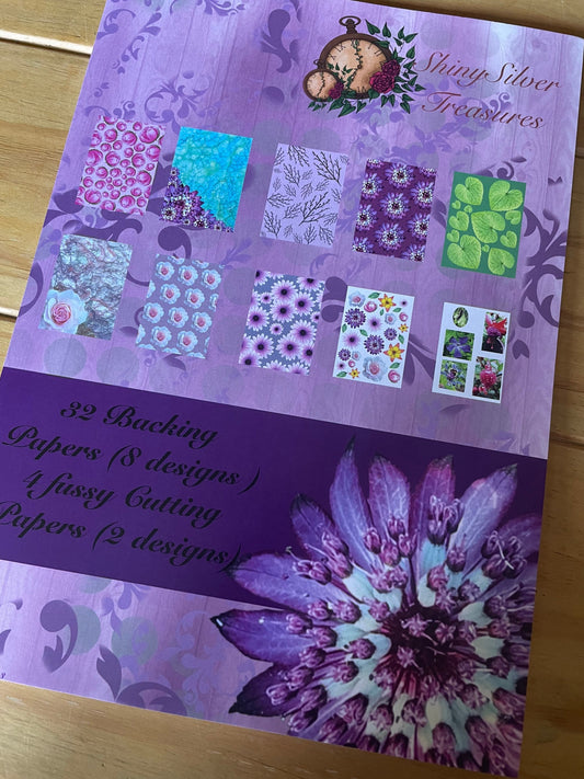 Floral treasures A4 paper pad 32 backing papers and 4 fussy cutting sheets