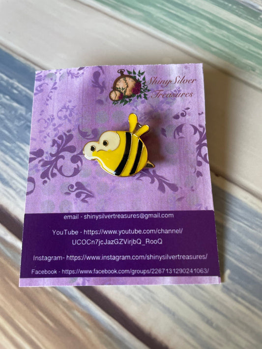 Bumblebee enamel pin badge with metal butterfly back