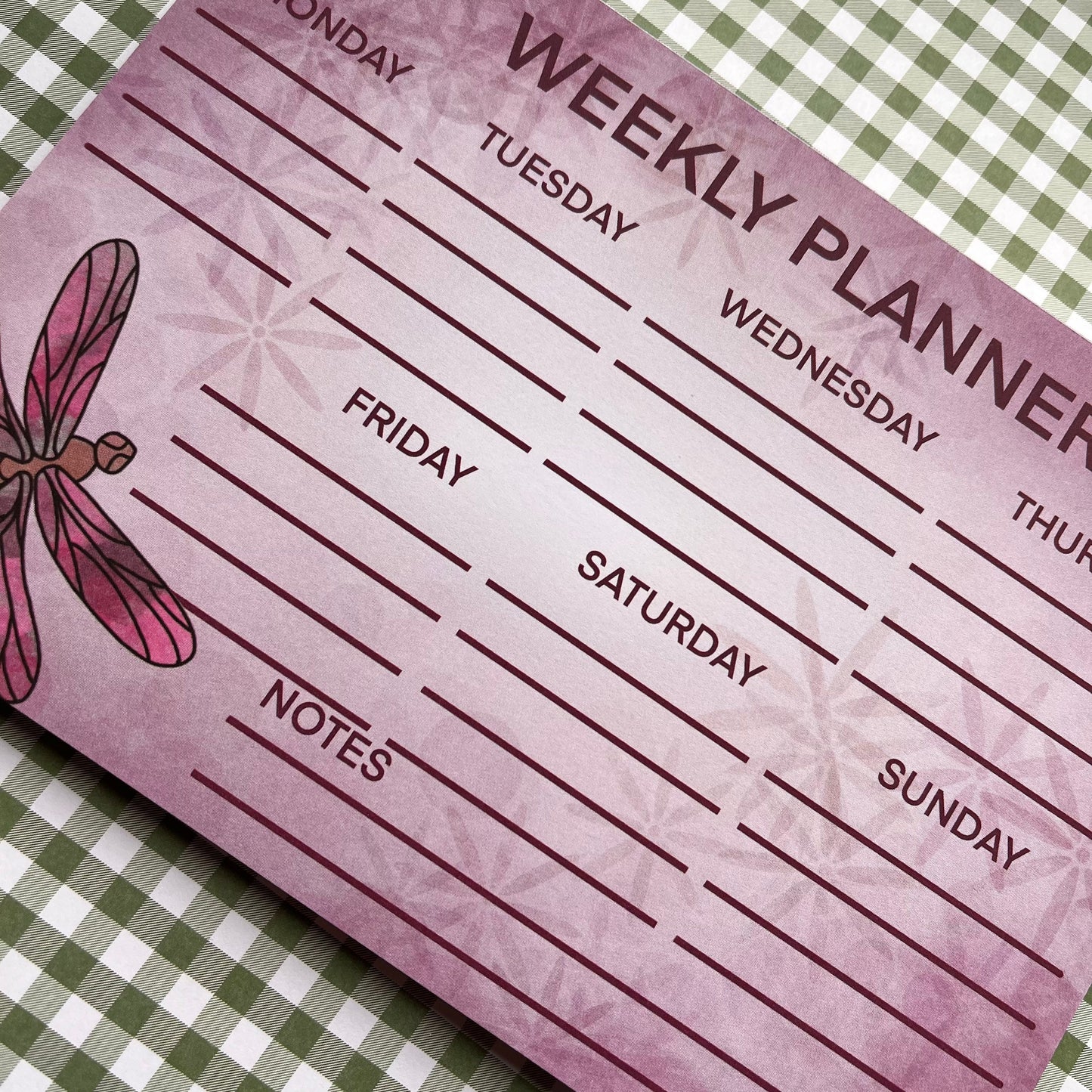 A5 Weekly Planner notebook 50 pages each pink dragonfly design super cute perfect for everyday use