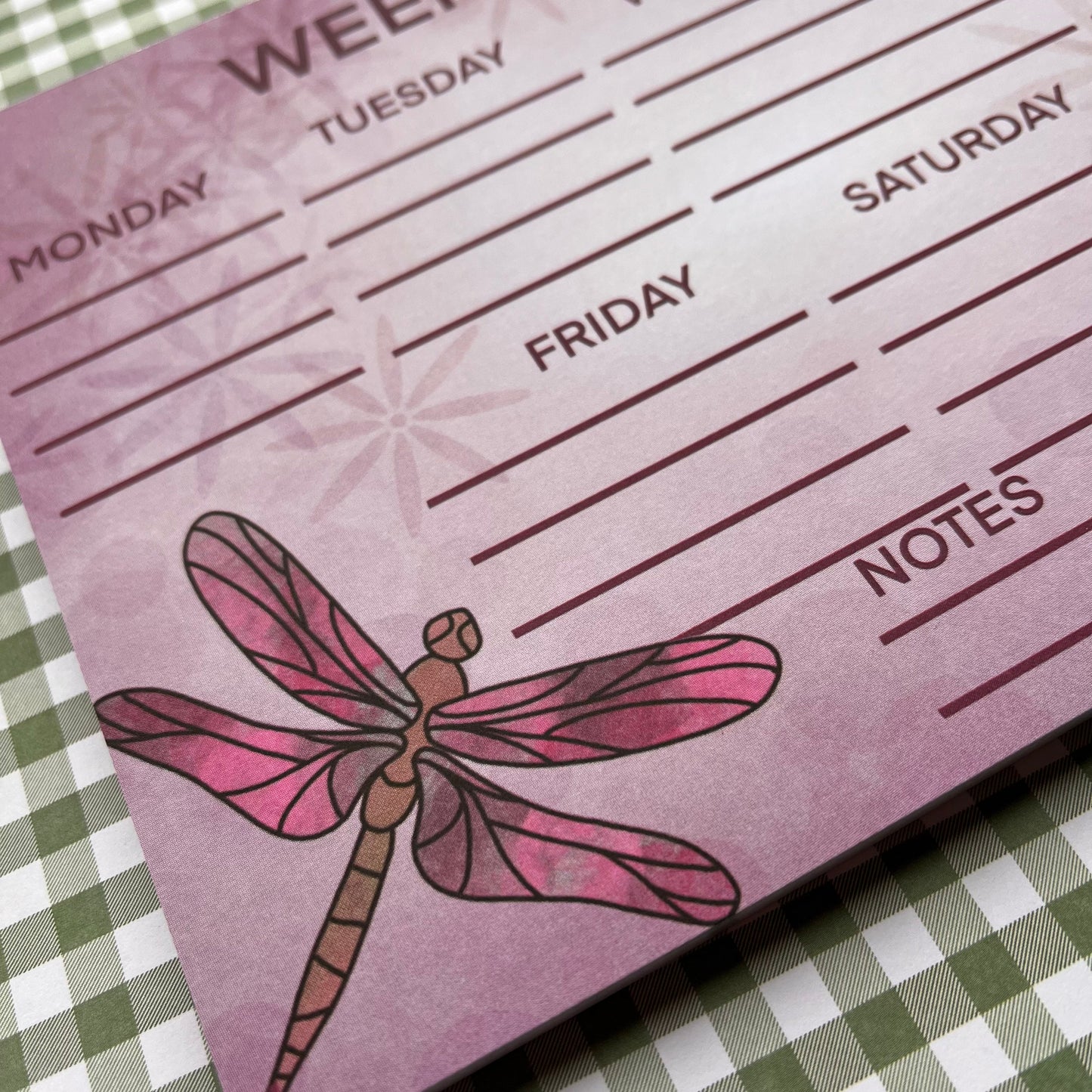 A5 Weekly Planner notebook 50 pages each pink dragonfly design super cute perfect for everyday use