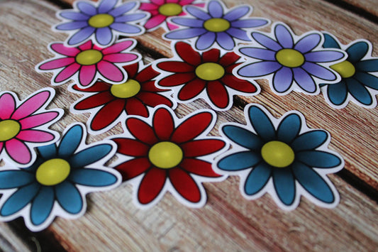 12 pcs flower ephemera pieces ready to use pink purple red and blue