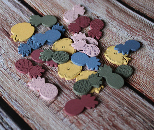 25pc pineapple and apple wooden elements pack embellishments