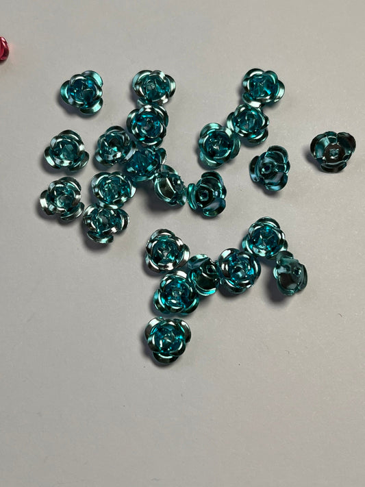 50pc 6mm rose beads  cabochons cabochon embellishments for card making and jewellery making in blue