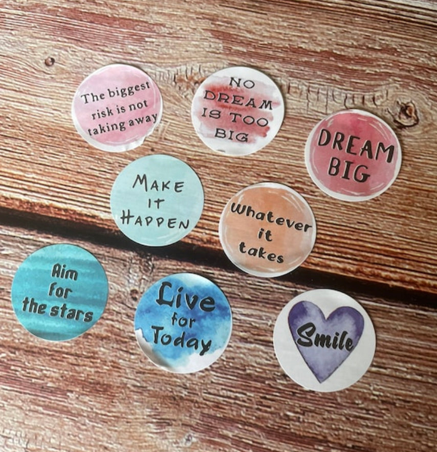 40 pcs round positive sentiment stickers 3